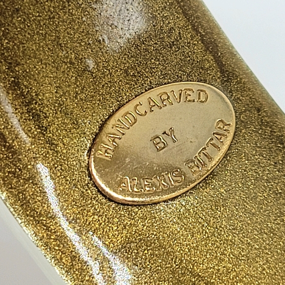 Alexis Bittar Carved Lucite Snake Wrap Bangle Bracelet w Swarovski Crystal Eyes - Picture 12 of 13